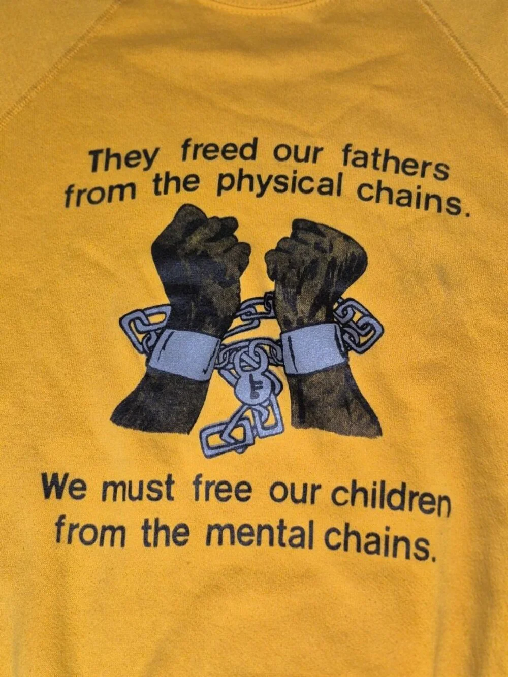 RARE Vintage African American Civil Rights Sweatshirt Broken Chains Made in USA